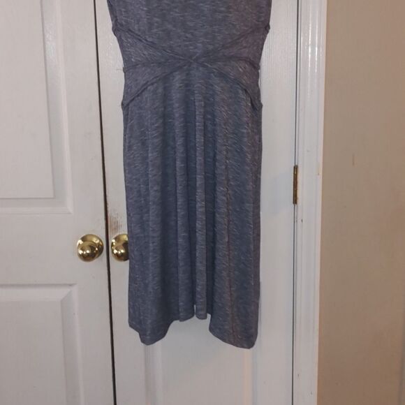 Max Studio blue and white  super soft spring summer beach graduation dress Sz L - Picture 2 of 5